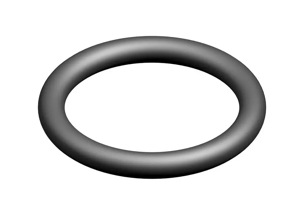 Schwarzer O-Ring von Bosch, in ringförmiger Form, mit glatter Oberfläche und durchgehendem Querschnitt. Ideal für Dichtungsanwendungen.